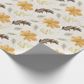 Autumn / Fall yellow flower Pattern Cadeaupapier (Hoek)