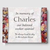 Autumn Fallen Leaves Pet Memorial Gastboek Gastenboek (Voorkant)