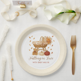 Autumn Falling in Love Baby shower Papieren Bordje