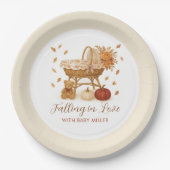 Autumn Falling in Love Baby shower Papieren Bordje (Voorkant)