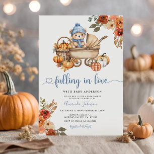 Autumn Falling In Love Floral Beer Baby shower Kaart