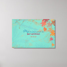 AUTUMN FALLING LEERT Bat Mitzvah Sign-In Board Canvas Afdruk