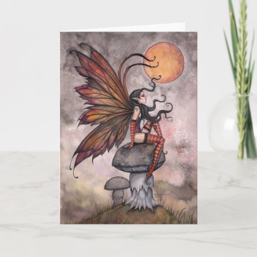 Autumn Fantasy Fairy Wenskaart Kaart (Voorkant)