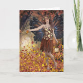 AUTUMN FANTASY LADY FAIRY WENSKAART BLANK KAART (Voorkant)