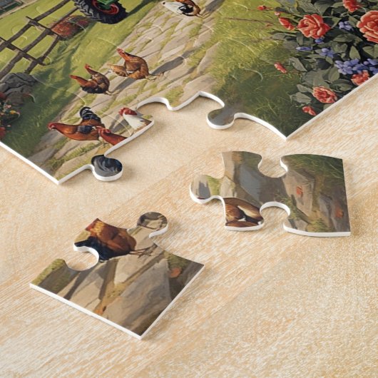 Autumn Farm Dog Tractor Red Barn Fall Scene Legpuzzel (Zijkant)