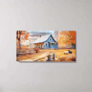 Autumn Farmhouse Serenity Canvas Afdruk