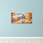 Autumn Farmhouse Serenity Canvas Afdruk (Insitu (Houten vloer))