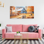 Autumn Farmhouse Serenity Canvas Afdruk (Insitu (Woonkamer))