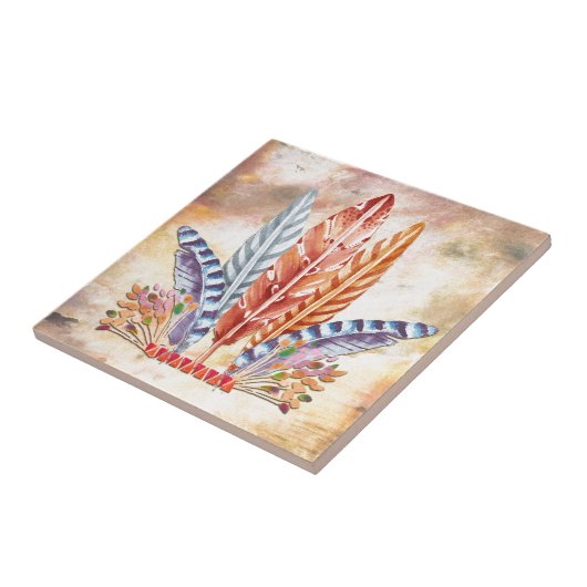 Autumn Feathers Tegeltje (Zijkant)