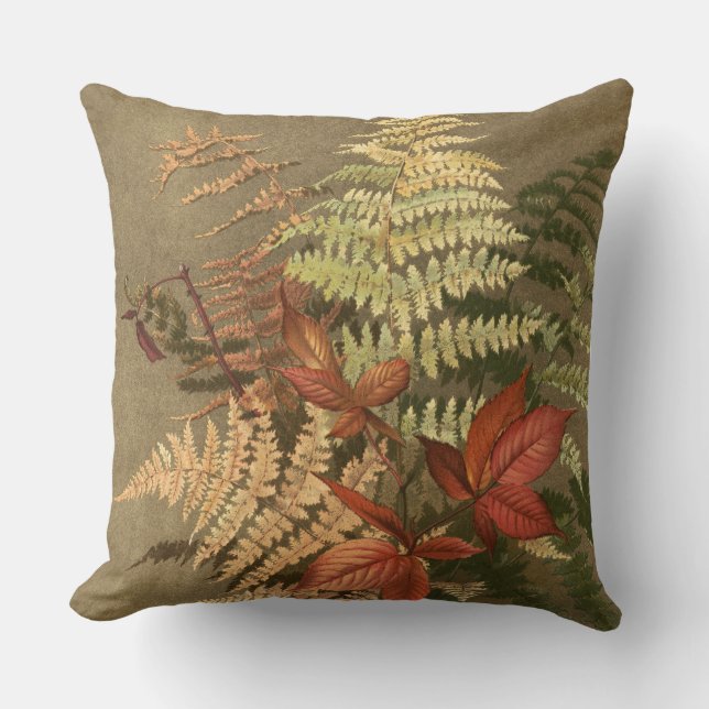 Autumn Fern verlaat Botanical Kussen (Voorkant)