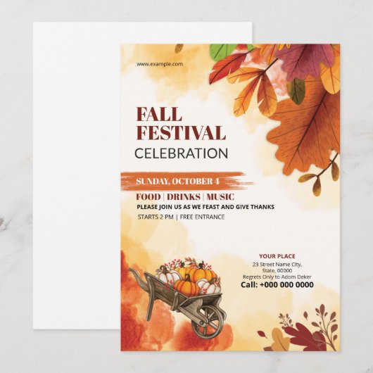 Autumn Festival Flyer Sjabloon Kaart (Voorkant / Achterkant)