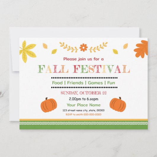 Autumn Festival Flyer Sjabloon Kaart (Voorkant)