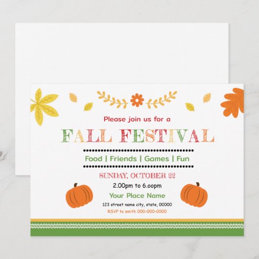 Autumn Festival Flyer Sjabloon Kaart (Voorkant / Achterkant)