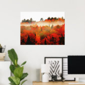 Autumn Field Adirondacks Trees Scene Landschap Poster (Thuiskantoor)