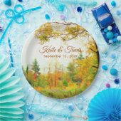Autumn Field Foliage Couples Shower Engagement Papieren Bordje (Feest)