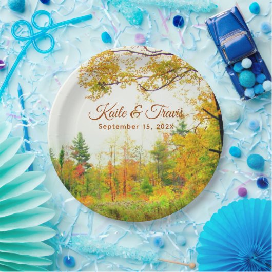 Autumn Field Foliage Couples Shower Engagement Papieren Bordje (Feest)