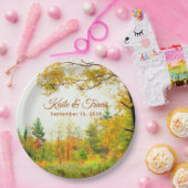 Autumn Field Foliage Couples Shower Engagement Papieren Bordje (Feest)