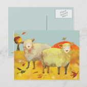 Autumn Field Sheep Briefkaart (Voorkant / Achterkant)
