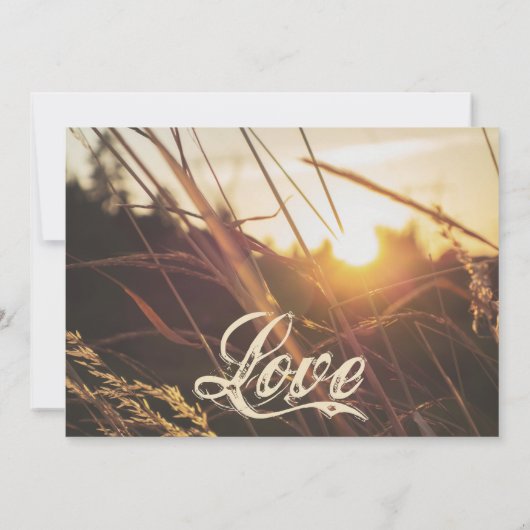 Autumn Field Sunset Fall Huwelijksuitnodigingen Kaart (Achterkant)