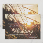 Autumn Field Sunset Fall Huwelijksuitnodigingen Kaart (Voorkant / Achterkant)