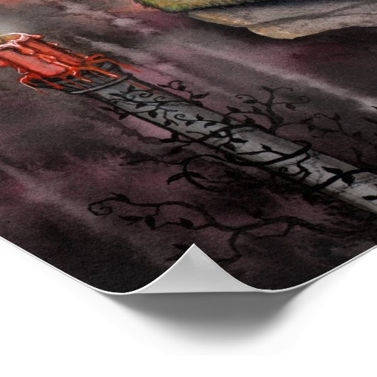 Autumn Flame Fantasy Fairy Art Poster (Hoek)