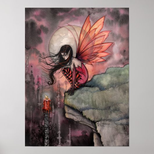 Autumn Flame Fantasy Fairy Art Poster (Voorkant)
