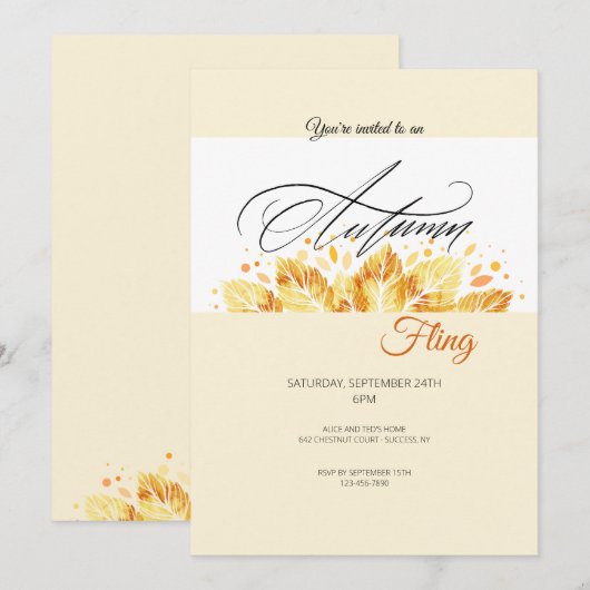 Autumn Fling Kaart (Voorkant / Achterkant)