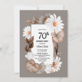 Autumn Floral 70th Birthday Party Kaart (Voorkant)