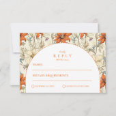 Autumn Floral Arch Wedding RSVP Kaartje (Voorkant)