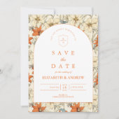 Autumn Floral Arch Wedding Save The Date (Voorkant)