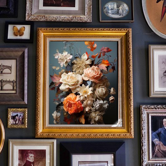 Autumn Floral Art Poster