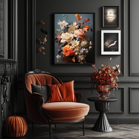 Autumn Floral Art Poster