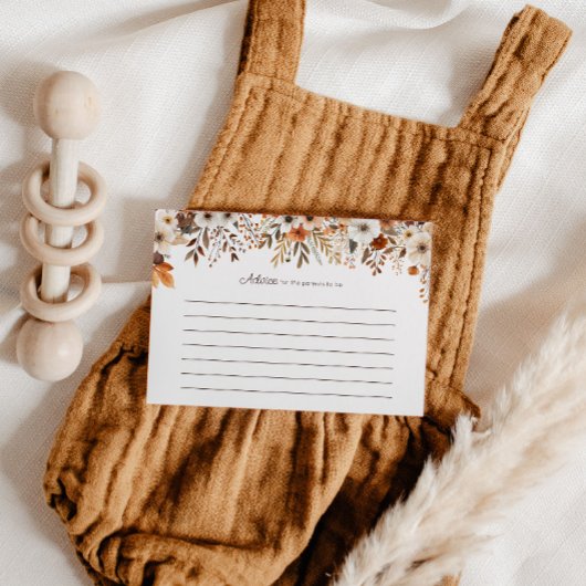 Autumn Floral Baby shower Advieskaart