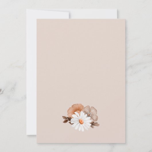 Autumn Floral Baby shower Kaart (Achterkant)