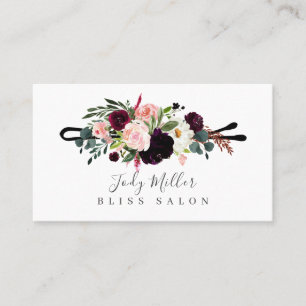 Autumn Floral Bobby Pin Hair Salon Visitekaartjes