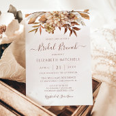 Autumn Floral Boho Herfst Foliage Bridal Brunch Kaart