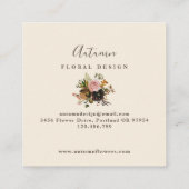 Autumn Floral Bouquet Design Square Visitekaartjes (Achterkant)