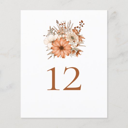 Autumn Floral Bouquet Wedingnummer (Achterkant)