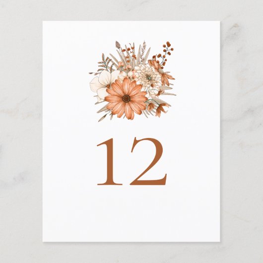 Autumn Floral Bouquet Wedingnummer (Voorkant)