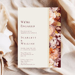 Autumn Floral Bourgondië Cream Modern We zijn verl Kaart<br><div class="desc">Deze herfst bloemenbordeaux crème modern zijn we betrokken invitatieontwerp is een dromerig ensemble dat de essentie van charme en moderne elegantie belichaamt. Herfst Met herfstbloemen en bladeren in herfstkleuren, geaccentueerd met gouden geometrische randen, biedt ons ontwerp een eenvoudige maar fascinerende esthetiek die perfect is voor uw zomer- of zomerviering. Tegen...</div>