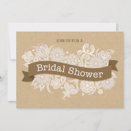 Autumn Floral Bridal Shower Invitation II Kaart (Voorkant)