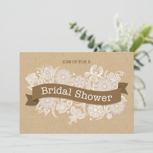 Autumn Floral Bridal Shower Invitation II Kaart (Staand voorkant)