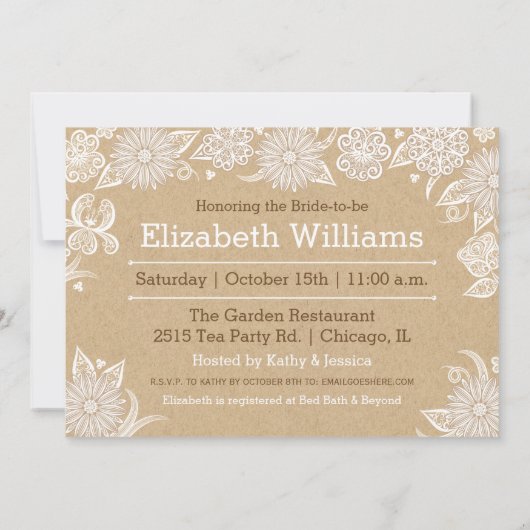 Autumn Floral Bridal Shower Invitation II Kaart (Achterkant)