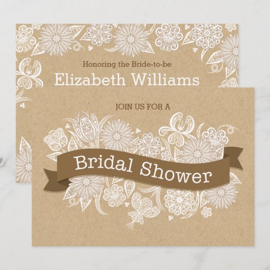 Autumn Floral Bridal Shower Invitation II Kaart (Voorkant / Achterkant)