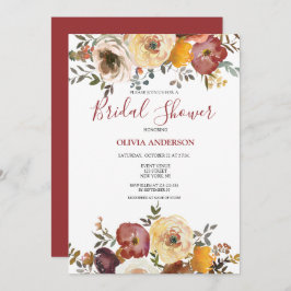 Autumn Floral Bridal Shower Kaart