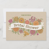 Autumn Floral Bridal Shower Kaart (Voorkant)