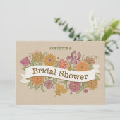 Autumn Floral Bridal Shower Kaart (Staand voorkant)