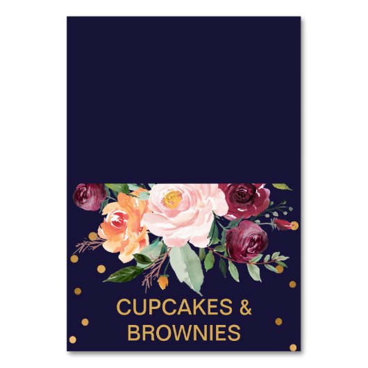 Autumn Floral Buffet Food Labels Kaart (Voorkant)