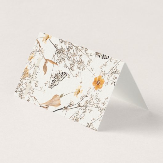 Autumn Floral Butterfly Folded Card Kaart (Voorkant)