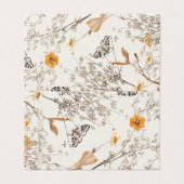 Autumn Floral Butterfly Folded Card Kaart (Buitenkant ongevouwen)